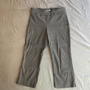 Croft & Barrow sz 10 Black & White Gingham Check Stretch Capris